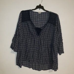 3x Women's Navy Patterned Blouse by Eyeshadow